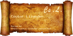 Csutor Lizander névjegykártya